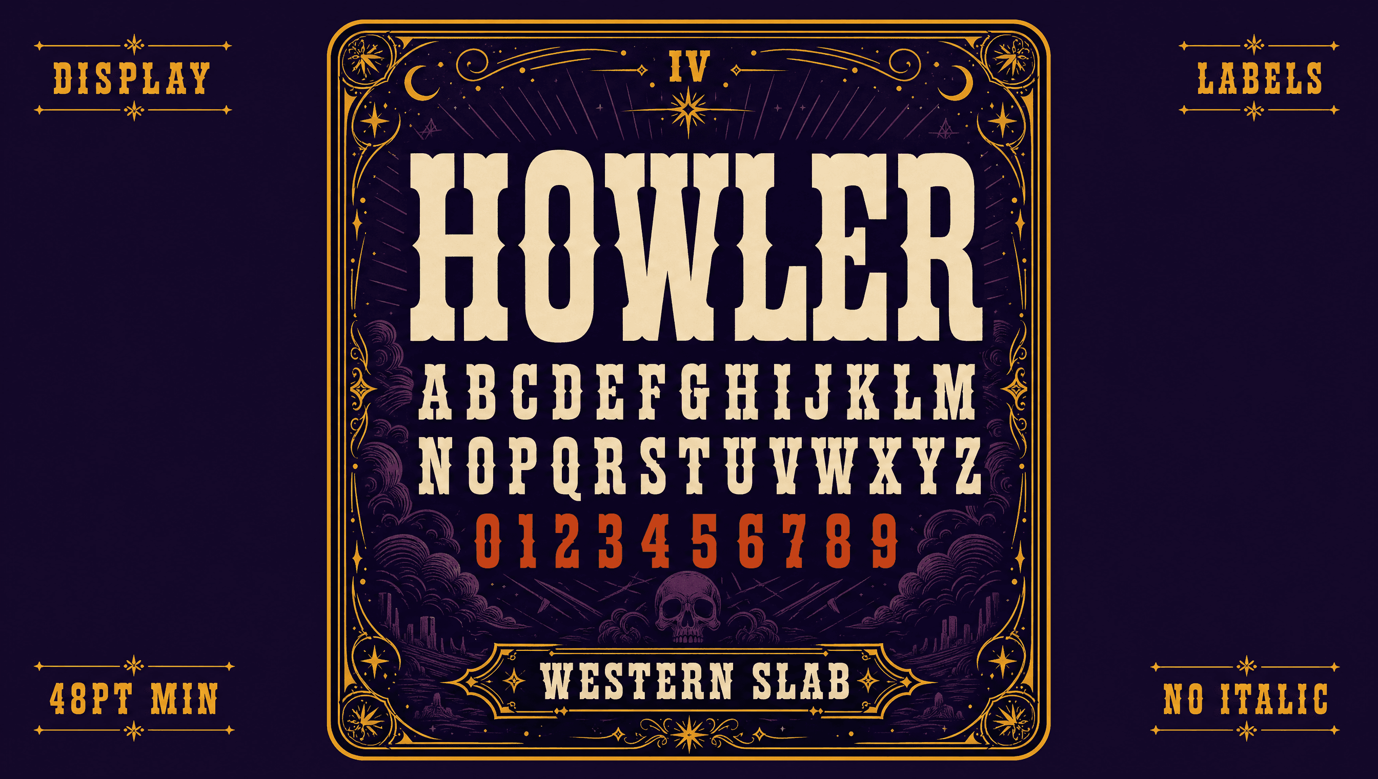 Howler type specimen laid out as a tarot card