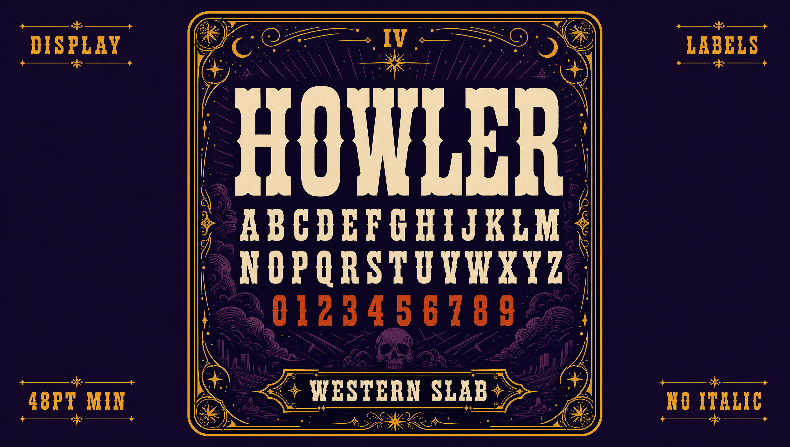 Howler type specimen laid out as a tarot card