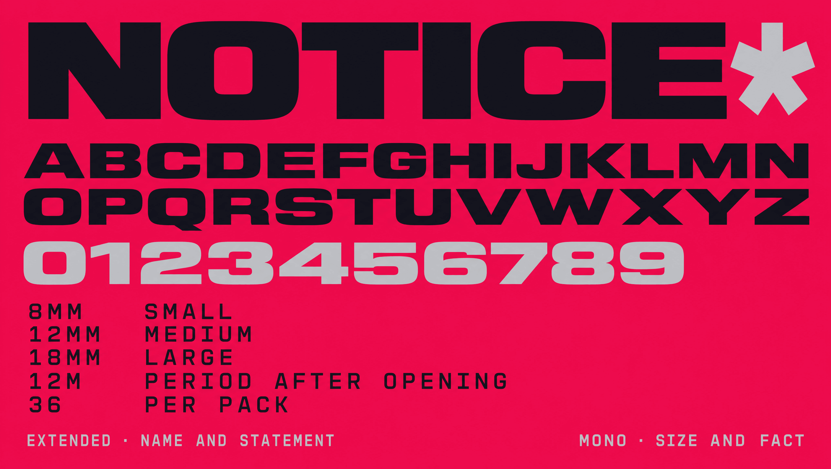 Notice type specimen on ultra pink